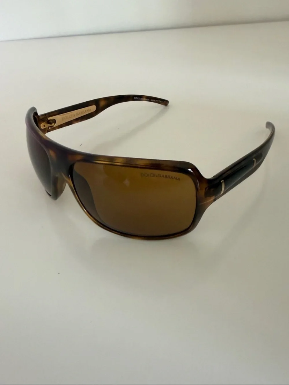 Dolce & Gabbana DG 6031 Vintage Tortoiseshell Wraparound Mask Sunglasses Set Y2K